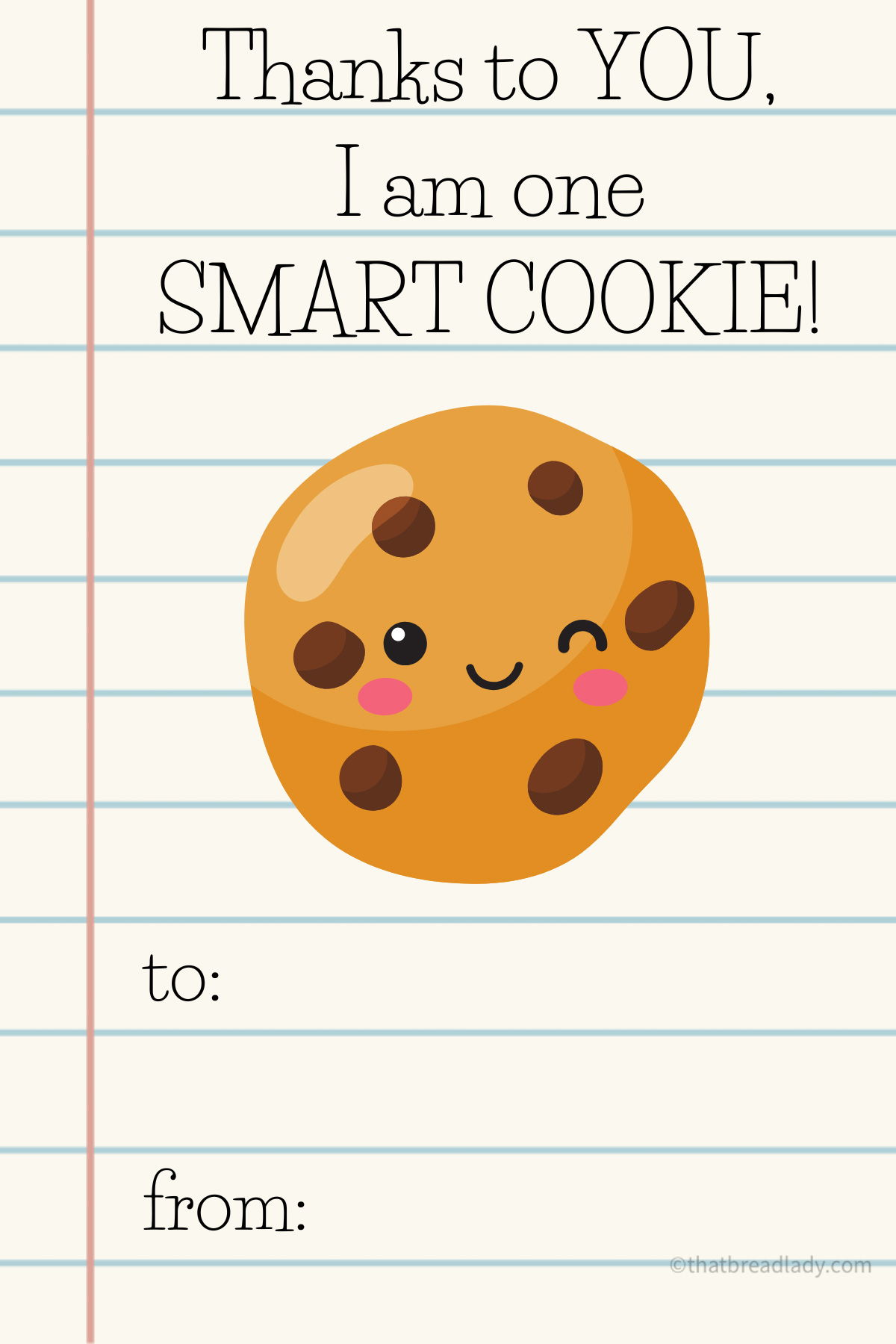 Teacher Appreciation Printable -gift ideas for teachers - That Bread Lady, image size:1200x1800